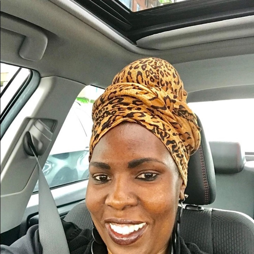 Animal print head wrap 72x22 inches